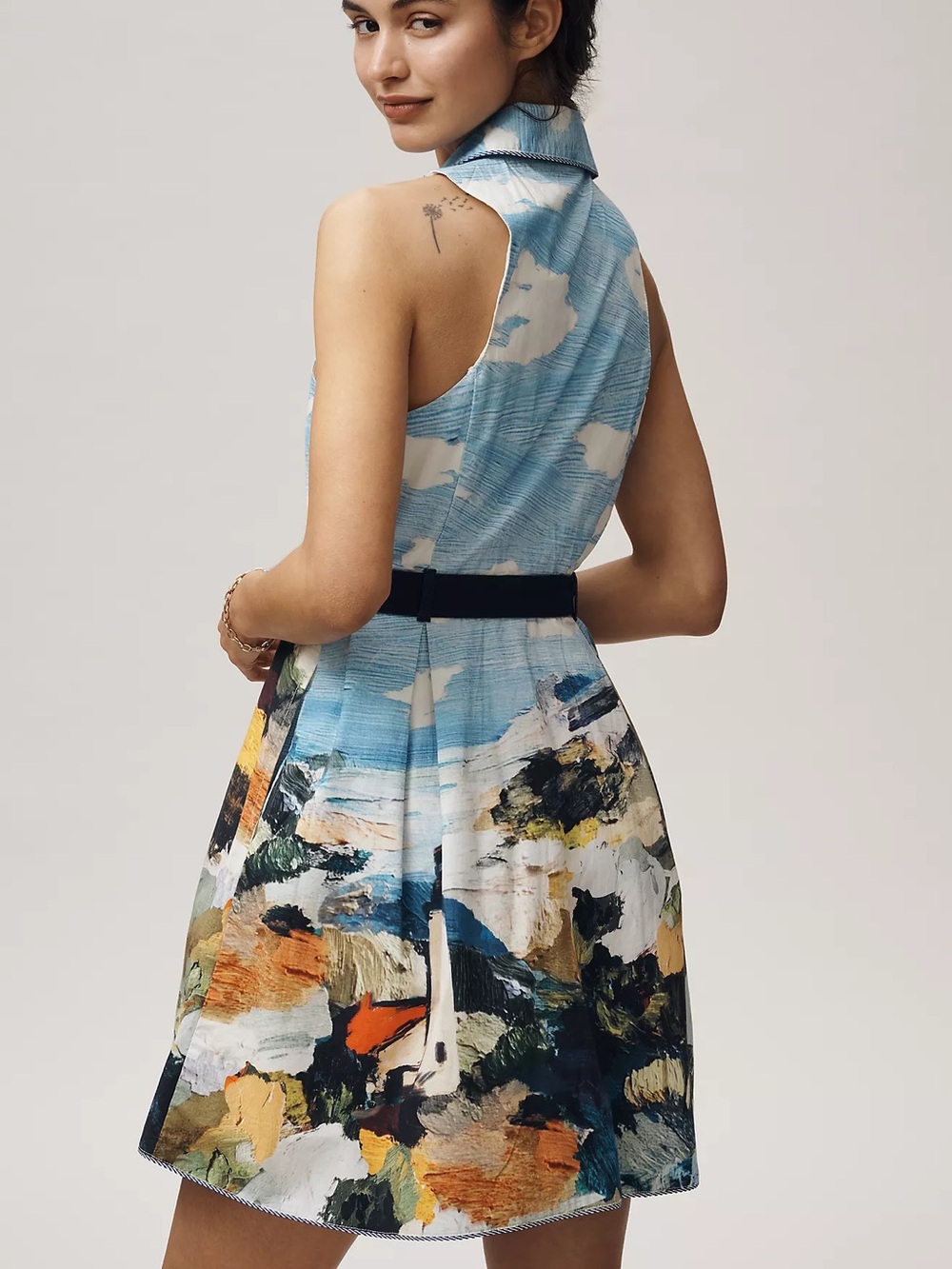 NWT ANTHROPOLOGIE Maeve Collared Fit & Flare Mini Dress - Picture 2 of 9